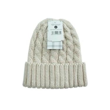 Imagem de Gorro Feminino Acrílico Bege Basic+ Malha Retilínea Inverno