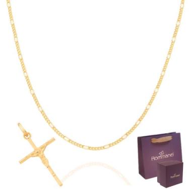 Imagem de Cordão Rommanel Banhado A Ouro 18k Masculino Com Pingente 60cm, Cordão