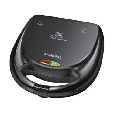 Imagem de Sanduicheira Grill Mondial s-12 750 W 220V - Preto, Preto, 220V