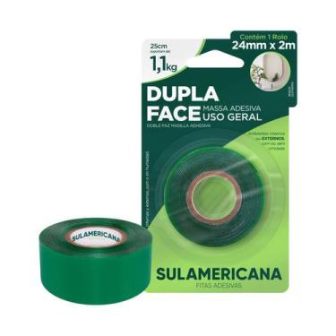 Imagem de Fita Dupla Face Massa Adesiva 24mm x 2M Sulamericana Sup 1Kg