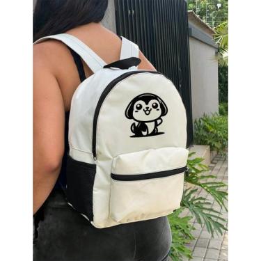 Imagem de Mochila Small CACHORRO FELIZ Bolsa Escolar Trabalho Viagem Mala Faculd