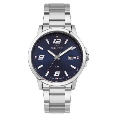 Imagem de Relógio TECHNOS masculino racer prata azul 2315LAV/1A