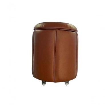 Imagem de Puff Redondo Baú Não é Segredo Debrum Courvin Valência Cacau 54x60 Ns0617