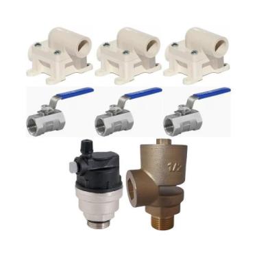 Imagem de Kit Válvulas Instalação Aquecedor Solar Modular a Vácuo - Emmeti