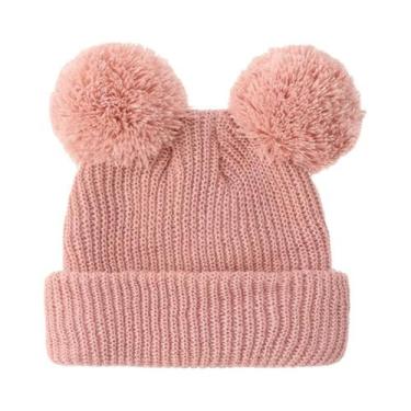 Imagem de Gorro De Tricô Com Pom Pom Para Bebês Recém-Nascidos (Meninos E Menina