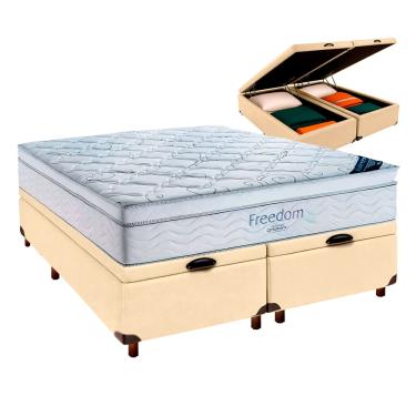 Imagem de Box Bau Blindado Begetiza + Colchão Queen Freedom Ortobom
