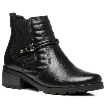 Imagem de Bota Feminina Couro Resistente Confortavel Cano Baixo Pegada