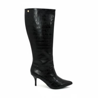 Imagem de Bota Via Uno Original 156087 Cano Longo Bico Fino Moda Feminino, 36, P
