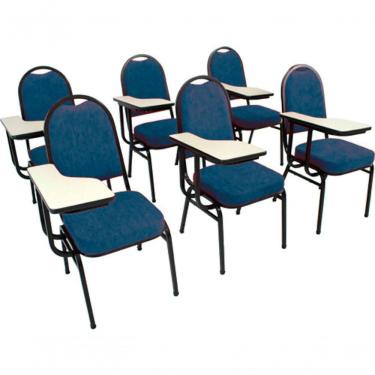 Imagem de Kit Com 6 Cadeiras Para Auditórios Linha Hotel Azul