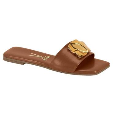 Imagem de Sandália Rasteirinha Casual Feminino Vizzano 6553100 Marrom, 38