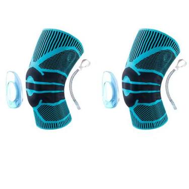 Imagem de Par Joelheira Compressão Flexivel 3D Ortopedica Esportiva Anel e Haste
