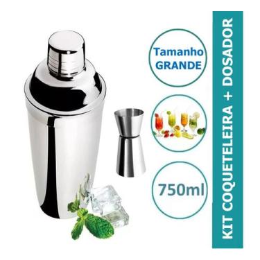 Imagem de Coqueteleira Grande 750ml Profissional Dosador 25/50 - Logospam