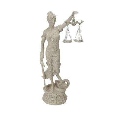 Imagem de Escultura Decorativa Dama da Justiça em Resina Areia 36cm 16966-PL