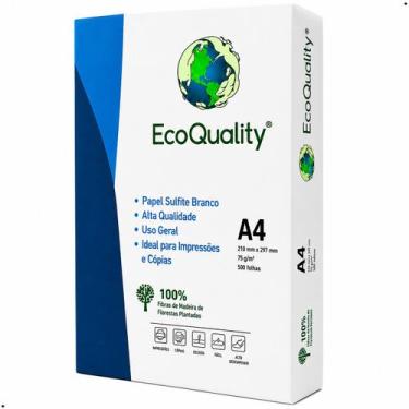 Imagem de Resma Papel A4 Sulfite Branco 75g 500 Folhas Impressão Jato - EcoQuali