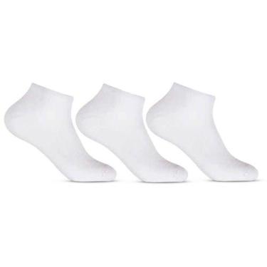 Imagem de Kit 3 Pares Meia Sapatilha Invisível Masculina - Altomax, Branco, U