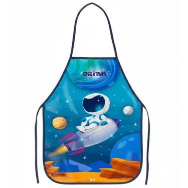 Imagem de Avental Infantil Escolar Impermeável Plastico 48x39cm Orion - BRW