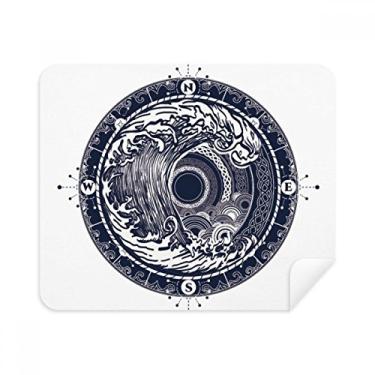 Imagem de Pano de limpeza Waves Compasso Circle Art Pattern Limpador de tela 2 peças de tecido de camurça