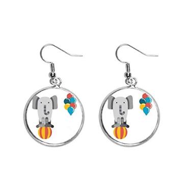 Imagem de Brinco de prata com ilustração de elefante e balão incrível, joia feminina