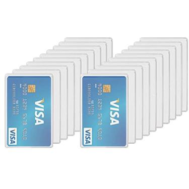 Imagem de Nova capa protetora à prova d'água para cartão de crédito e cartão de visita e seguro social, Transparente., 20pcs, Compacto