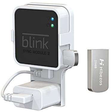 Imagem de Flash Drive USB de 128 GB e suporte de tomada para o módulo Blink Sync 2, economiza espaço e suporte de montagem fácil para sistema de câmera de segurança interna piscando ao ar livre, sem fios ou parafusos bagunçados
