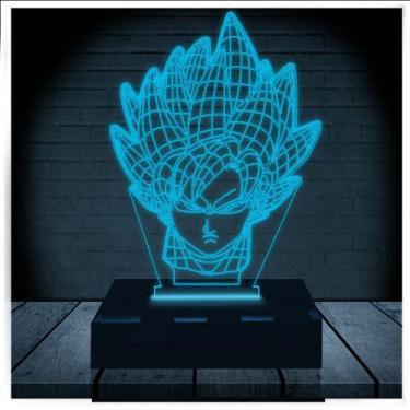 Imagem de Luminária Led Abajur  3D  Dragon Ball Z Goku - Rb Criações