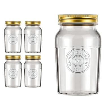 Imagem de Pote Americado Vintage Retro Tampa Biscoito 1,5L Nadir 4Un