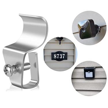 Imagem de (Pacote com 20) Ganchos de revestimento de vinil para pendurar itens de tapume da casa, sem perfuração, sem adesivos, sem danos, fácil de instalar, para todos os fins, cabide de parafusos de revestimento externo