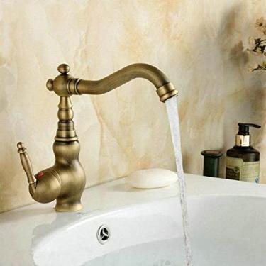 Imagem de Acessórios de melhoramento da casa Torneira de cozinha de bronze antigo 360 giratória bacia de banheiro pia misturador torneira guindaste, estilo curto 9060