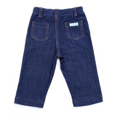 Imagem de Calça Bebê Unissex Reta Com Bolsinhos Moleton Jeans - Dudsbb