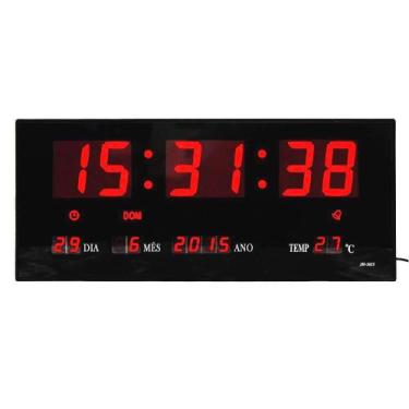 Imagem de Relógio De Parede Digital Led Grande Com Data Mês E Ano Temperatura Di
