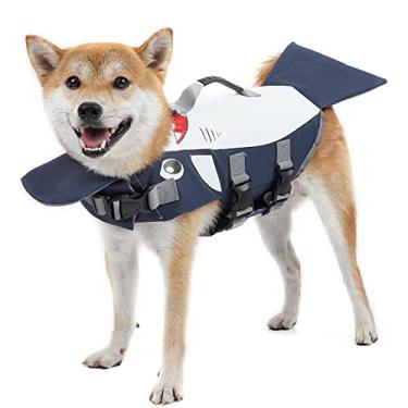 Imagem de Jaqueta de natação para cachorro,Colete salva-vidas para cachorro com alça ajustável e bonito colete de natação