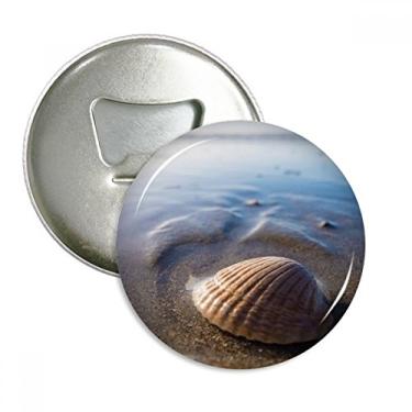 Imagem de Ocean Water Shell Science Nature Picture Abridor de garrafas ímã de geladeira emblema multifuncional