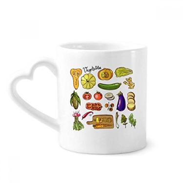 Imagem de Legumes Berinjela Abóbora Gengibre Caneca Café Cerâmica Copos Copo de Coração de Vidro