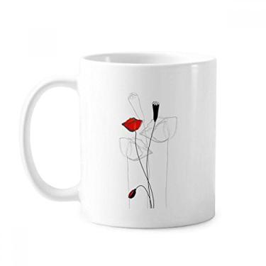 Imagem de Red Flower Bud Caneca de milho arte abstrata cerâmica xícara de porcelana de café louça