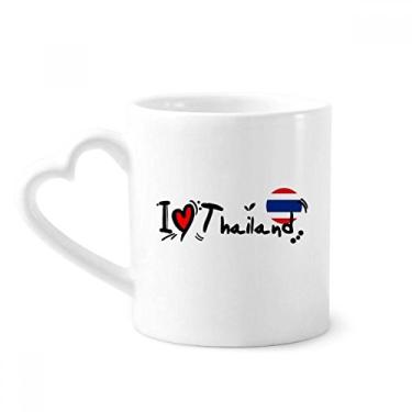 Imagem de I Love Thailand Word Flag Love Heart Illustration Mug Coffee Ceramic Drinkware Glass Heart Cup