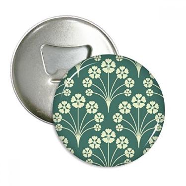 Imagem de Abridor de garrafas decorativo de flor verde e branca com ímã de geladeira emblema multifuncional