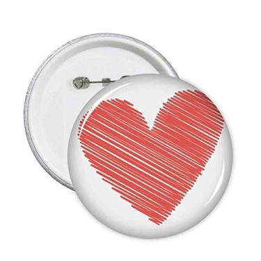 Imagem de Broche de coração para dia dos namorados com linha de grafite e coração, 5 peças