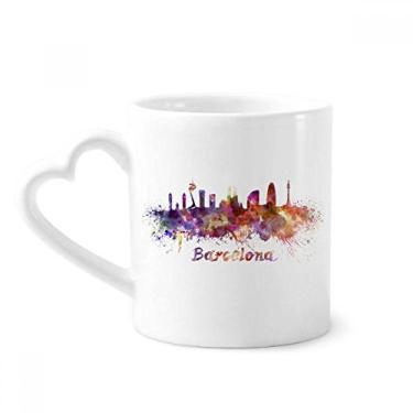 Imagem de Caneca Barcelona Espanha Cidade Aquarela Caneca Café Cerâmica Copos Coração Copo