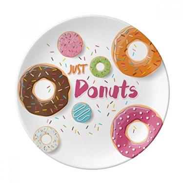 Imagem de Rosquinha Sobremesa Padrão de Comida Doce Prato Decorativo de Porcelana Salver Prato de Jantar