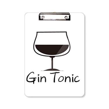 Imagem de Silhouette of Gin Tonic Cocktail prancheta pasta bloco de notas placa de apoio A4