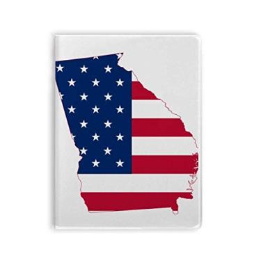 Imagem de Georgia USA Mapa Estrelas Listras Bandeira Formato Caderno Capa de Goma Diário Capa Macia Diário