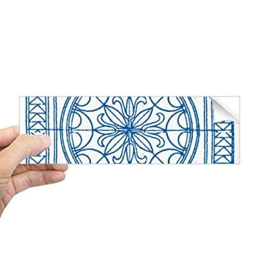 Imagem de DIYthinker Adesivo de para-choque retangular estilo Talavera decorativo azul para janela notebook