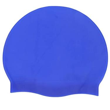 Imagem de Touca de natação, touca de natação reutilizável para mulheres para homens(Navy blue)