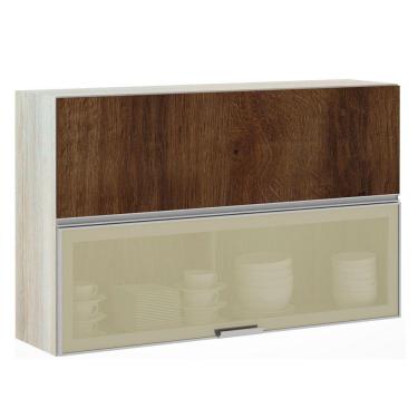 Imagem de Armario Basculante Misto Luciane 120cm 1 Porta Fechada 1 Porta Alumínio com Vidro Reflecta Lis