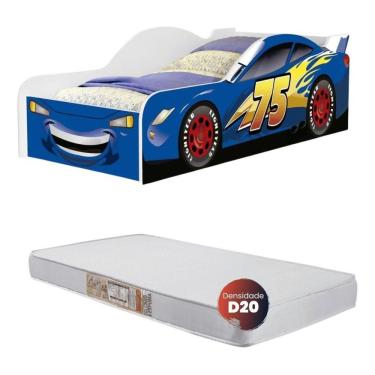 Jogo De Quarto Carro Azul Infantil Stock Car Bebe Solteiro Menino