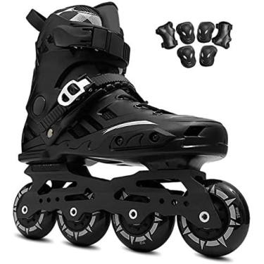 Imagem de Patins Em Linha Profissionais Para Adultos Ao Ar Livre, Patins Para Homens E Mulheres, Patins Em Linha Profissionais, 2 Cores,Preto,44 UE/11 EUA/10 Reino Unido/27cm JP,Collector88