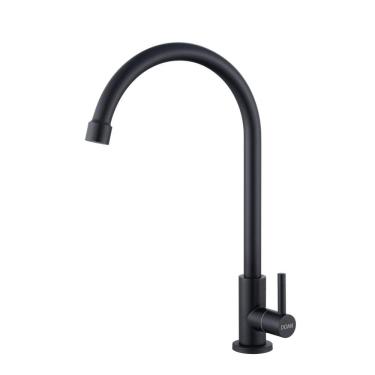 Imagem de Torneira Cozinha Inox Giratória Mesa Longa Preto NOX02B Doan