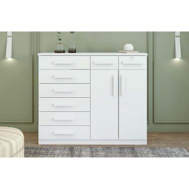 Imagem de Cômoda Juvenil Toronto New C/ 2 Portas E 8 Gavetas Branco - Lopas