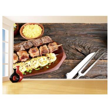 Imagem de Papel De Parede Alimentos Carne Churrasco Bife 3,5M Al276