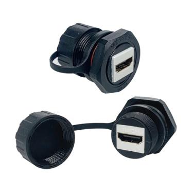 Imagem de PENGLIN Conector HDMI à prova d'água, conector HDMI de passagem fêmea para fêmea, conector extensor de acoplador de montagem em painel HDMI 4K para TV, laptop, PC, monitor, leitor de DVD